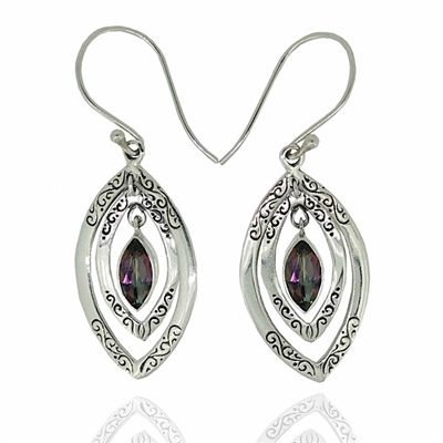 Sterling Silver Dangle Earrings- Mystic Topaz