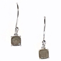 Sterling Silver Dangle Earrings- Cushion cut Labradorite