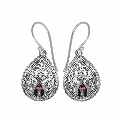 Sterling Silver Dangle Earrings- Mystic Topaz