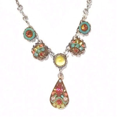 Firefly Necklace- Petite Teardrop- Multi Color