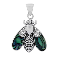 Sterling Silver Bee Pendant- Abalone