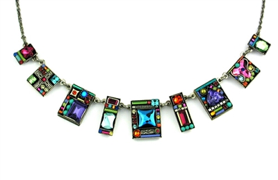 Firefly Necklace-Geometric Large Square-Multi Color