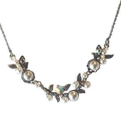 Firefly Necklace-Flora Necklace With Glass Pearls