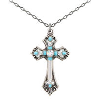 Firefly Mosaic Cross Necklace- Ice