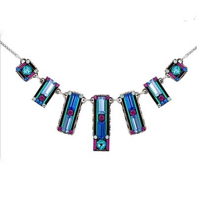 Firefly Necklace- Architectural-Light Turquoise