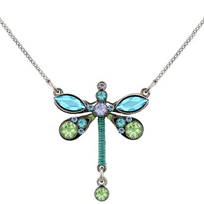 Firefly Necklace-Dragonfly Necklace - Aquamarine