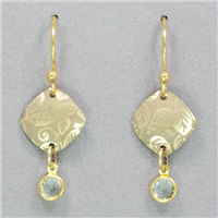 Holly Yashi Leverback Earrings- Square Leaf- Gold