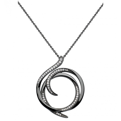 Ruthinium with Cubic Zirconia "Regent Helix" Necklace