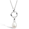 Astoria Pearl Drop Silver Necklace