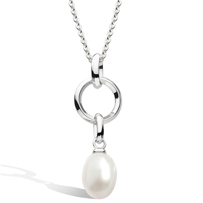 Astoria Pearl Drop Silver Necklace