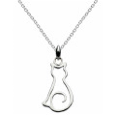 Sterling Silver â€œCat Outlineâ€ Necklace