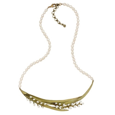 Rice Leaf Adjustable Pearl Necklace