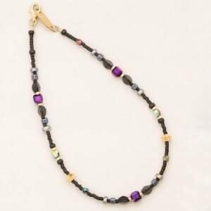 Holly Yashi Beaded Anklet- Galaxy Black