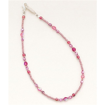 Holly Yashi Beaded Anklet- Sparkle of Pink