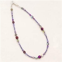 Holly Yashi Beaded Anklet- Plum