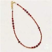 Holly Yashi Beaded Anklet- Merlot