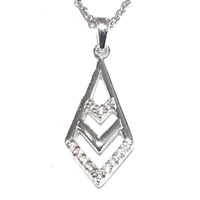 Sterling Silver Pendant- Arrow with Cubic Zirconia