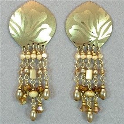 Holly Yashi Post Earrings- Daylily- Gold