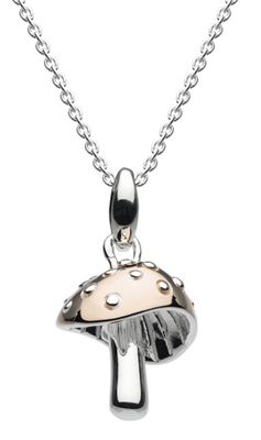 Sterling Silver Pendant- Rose Gold Plated Mushroom