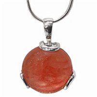 Sterling Silver Pendant- Strawberry Quartz