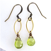 Dainty Drop Earrings- Peridot