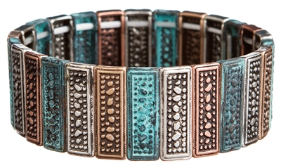 Multi Metal Rectangle Bracelet