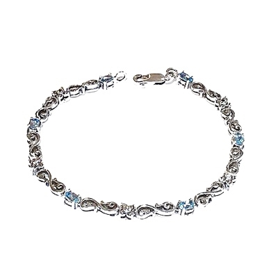 Sterling Silver Bracelet- Sky Blue Topaz