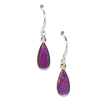 Sterling Silver Purple Turquoise Earring