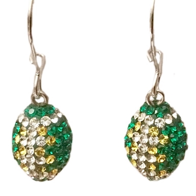 Green Bay Packers-Swarovski Crystal Football Earrings