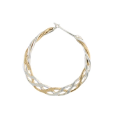 Mini Braided Bi-ColorHoop Earring