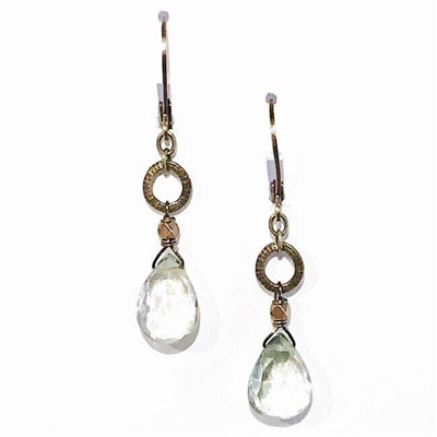 Green Quartz Dangle  Earrings