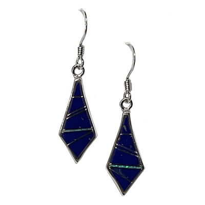 Sterling Silver Inlay Earrings- Lapis & Opal