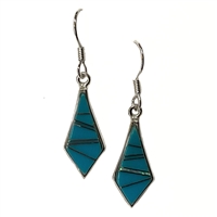 Sterling Silver Inlay Earrings- Turquoise & Opal