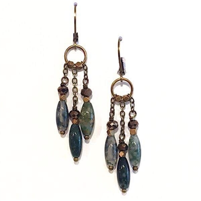 Moss Agate Dangle Earrings