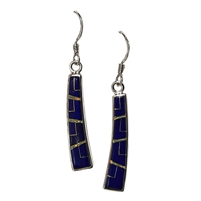 Sterling Silver Inlay Earrings- Lapis & Opal