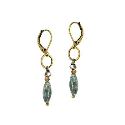 Moss Agate Dangle Earrings-â€œMossy Trailâ€