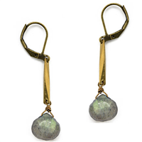 Labradorite â€œTwisted Barâ€ Dangle Earrings