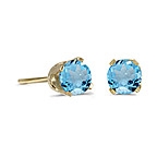 14k Gold Blue Topaz Post Earrings--Substitute December Birthstone