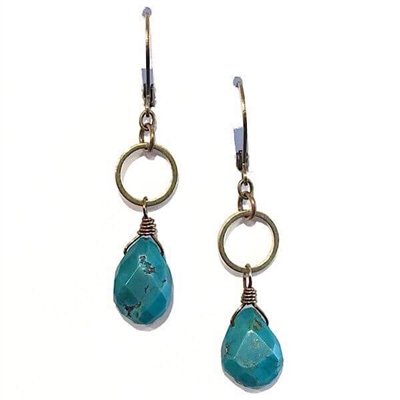 Green Turquoise Dangle Earrings