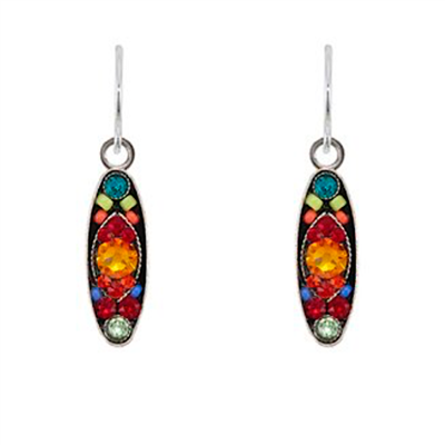 Firefly Earrings-Long Oval Sparkle- Multi Color