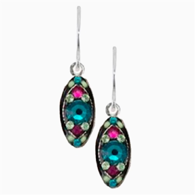 Firefly Earrings-Petite Oval Sparkle- Blue Zircon