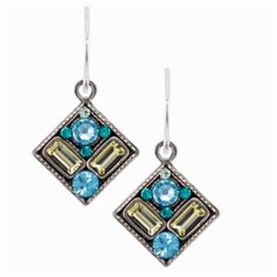 Firefly Earrings- Architectural- Aquamarine