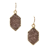 Be Happy Harlequin Druzy Earrings- Purple Haze