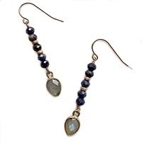 Sapphire & Labradorite Drop Earrings