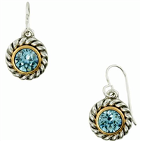 Antique Silver â€œPhilosopherâ€™s Stoneâ€ Earrings- Aquamarine