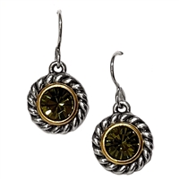 Antique Silver â€œPhilosopherâ€™s Stoneâ€ Earrings- Olivine