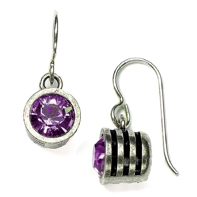 Antique Silver â€œPolarisâ€ Earrings- Amethyst