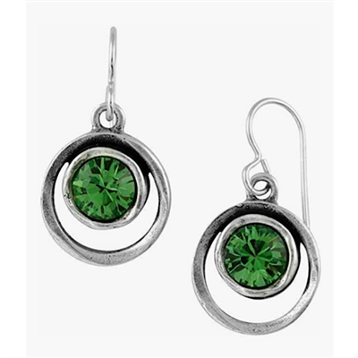 Antique Silver â€œSkeeballâ€ Earrings- Erinite