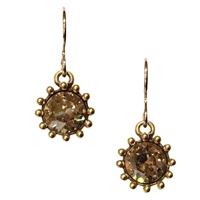 Antique Gold â€œCupcakeâ€ Earrings- Crystal Golden Shadow