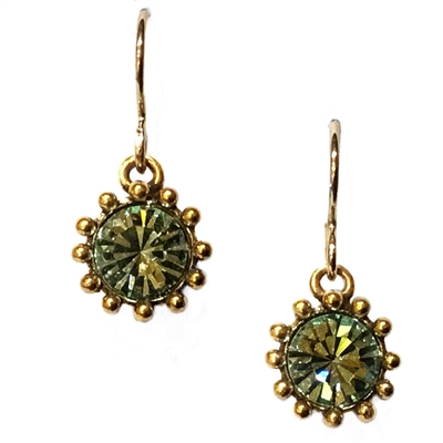 Antique Gold â€œCupcakeâ€ Earrings- Chrysolite